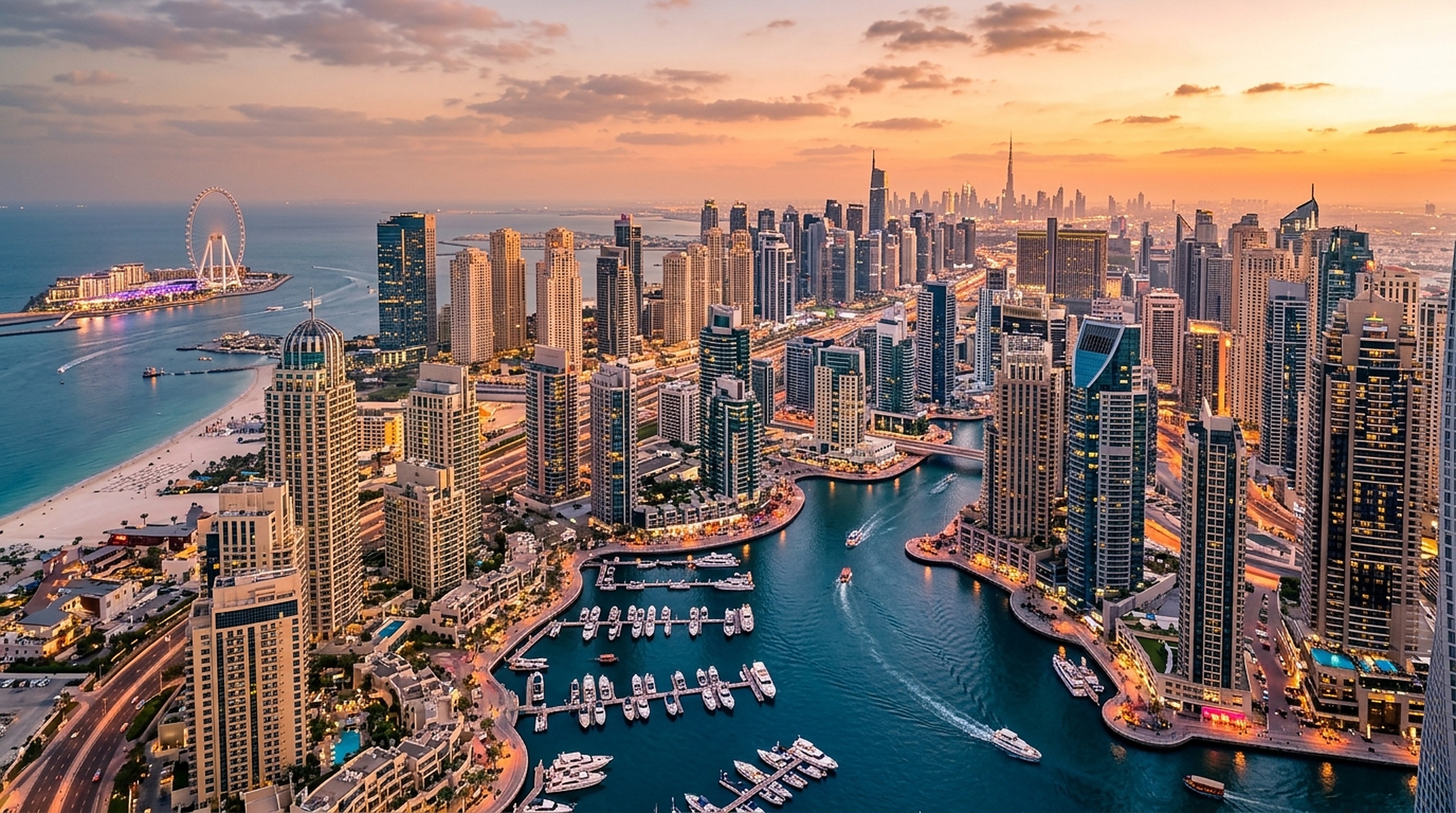 Dubai Marina Aerial View